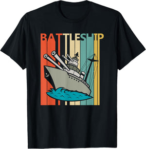 Vintage Battleship - Armored Warship Shirt T-Shirt - T-Shirt | Black