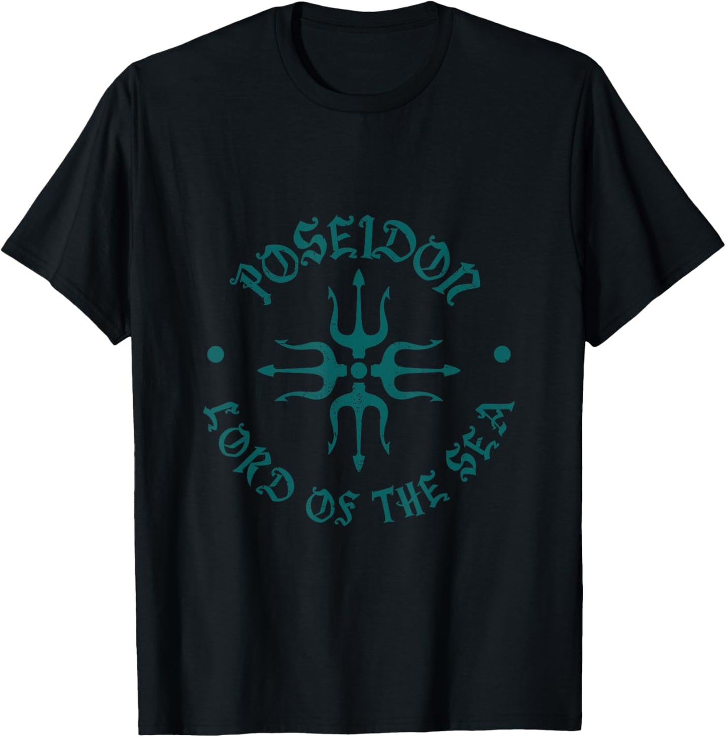 Poseidon’s Trident Lord of The Sea Greek Mythology Vintage T-Shirt - T-Shirt | Black