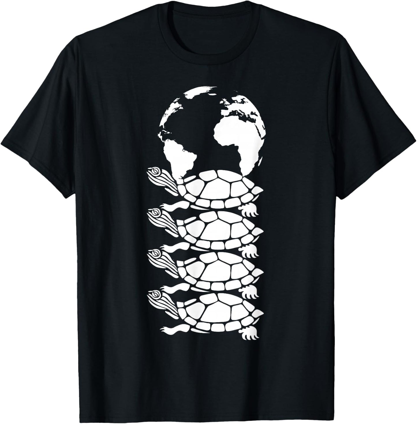 Outure Women's Turtles All the Way Down Black Cotton T-Shirt - T-Shirt | Black