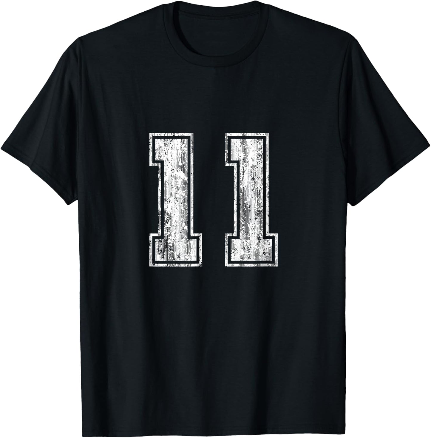 Number 11 Vintage Eleven Sports Design T-Shirt - T-Shirt | Black