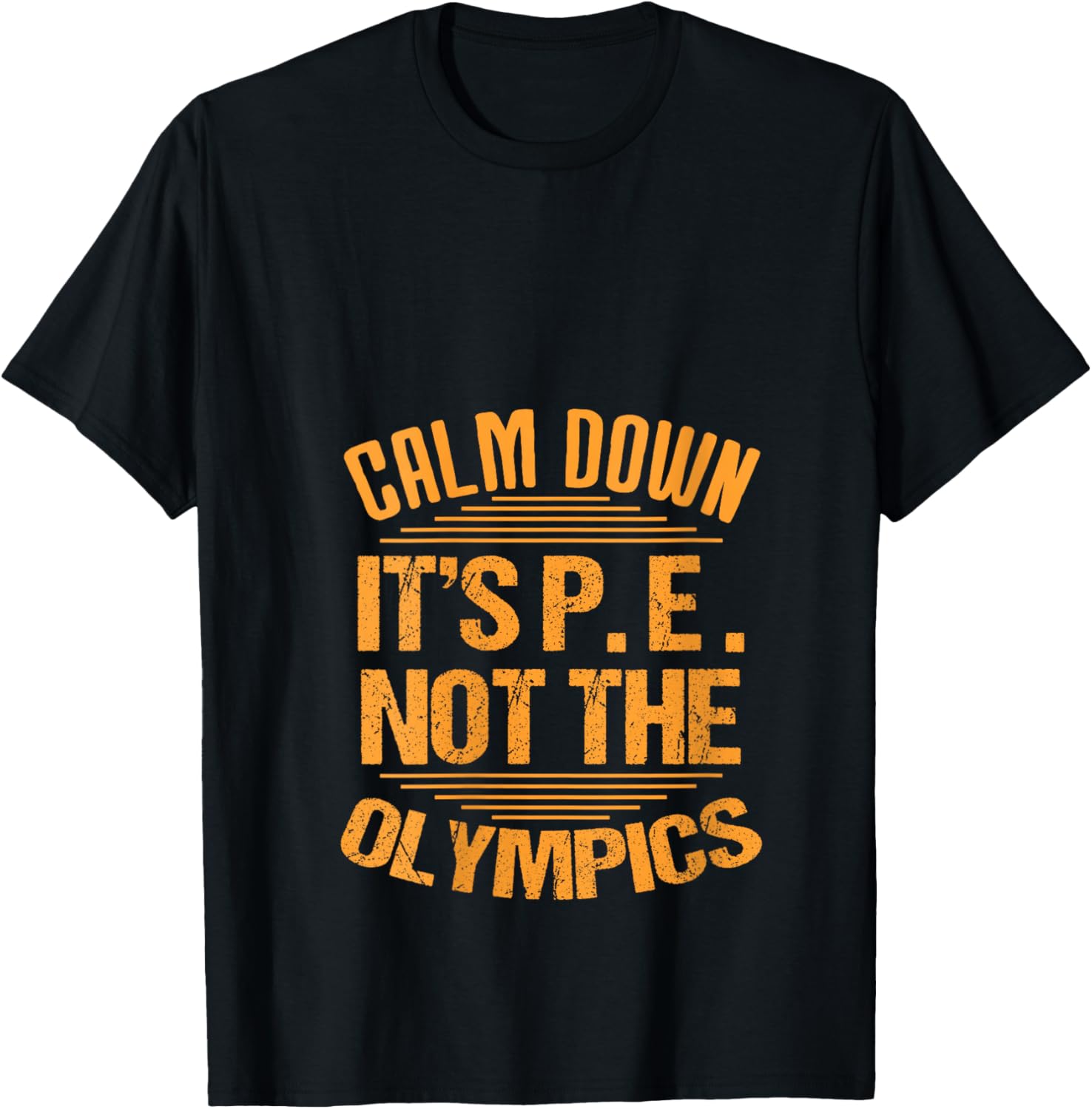 Women's Calm Down It's PE: Physical Education Funny P.E.Teacher dad V-Neck T-Shirt - T-Shirt | Black