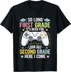 Kids So Long First Grade Second Here I Come 1st Grade Graduation T-Shirt - T-Shirt | Black