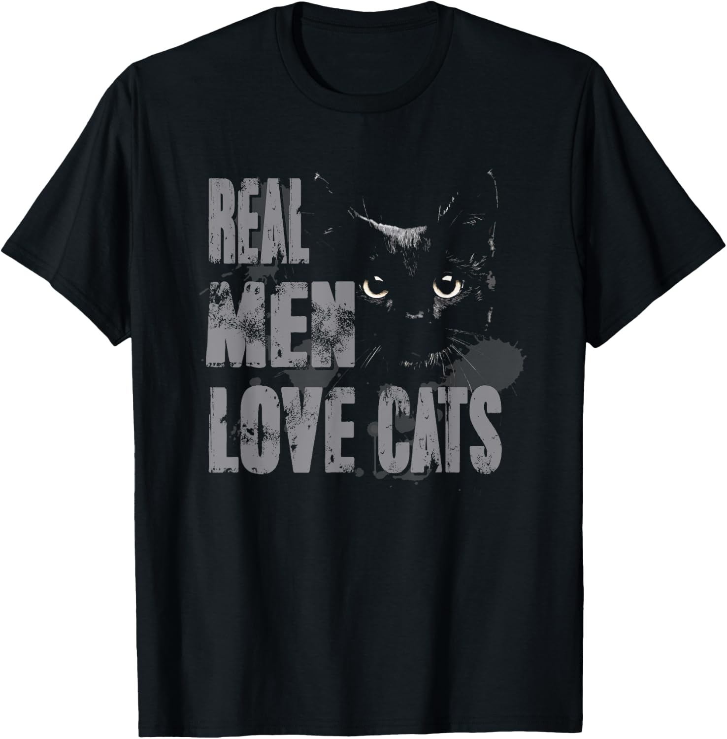 Real Men Love Cats T Shirt Awesome Cats Lover T-Shirt - T-Shirt | Black