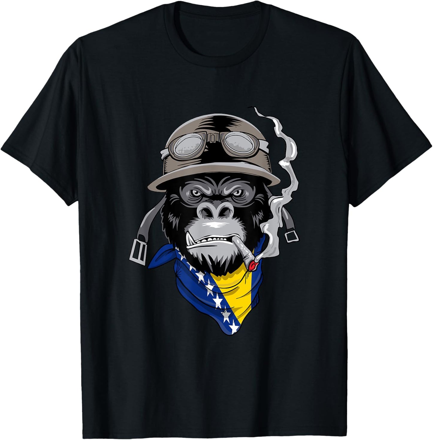 Bosnian and Herzegovinian Flag Biker Bosnia Herzegovina T-Shirt - T-Shirt | Black