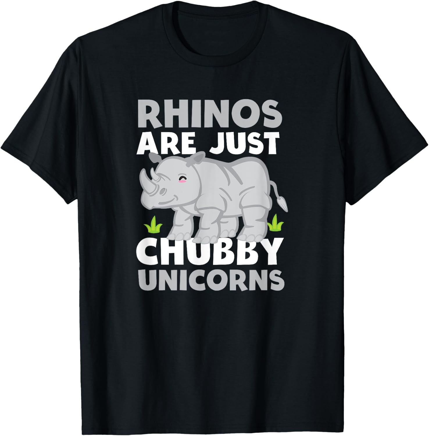 Rhinos Are Just Chubby Unicorns Funny T Shirt T-Shirt - T-Shirt | Black