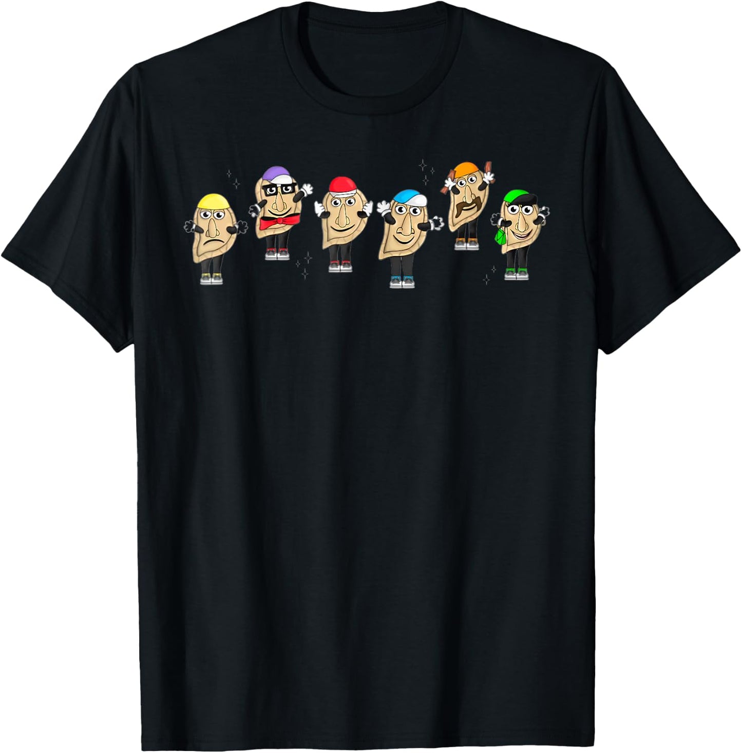 Pittsburgh Pierogies Clothing Adult Fun Cartoon , Black, Small, Short Sleeve T-Shirt - T-Shirt | Black