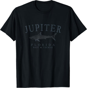 Jupiter Florida Shark Vintage Slate Art Fishing T-Shirt - T-Shirt | Black