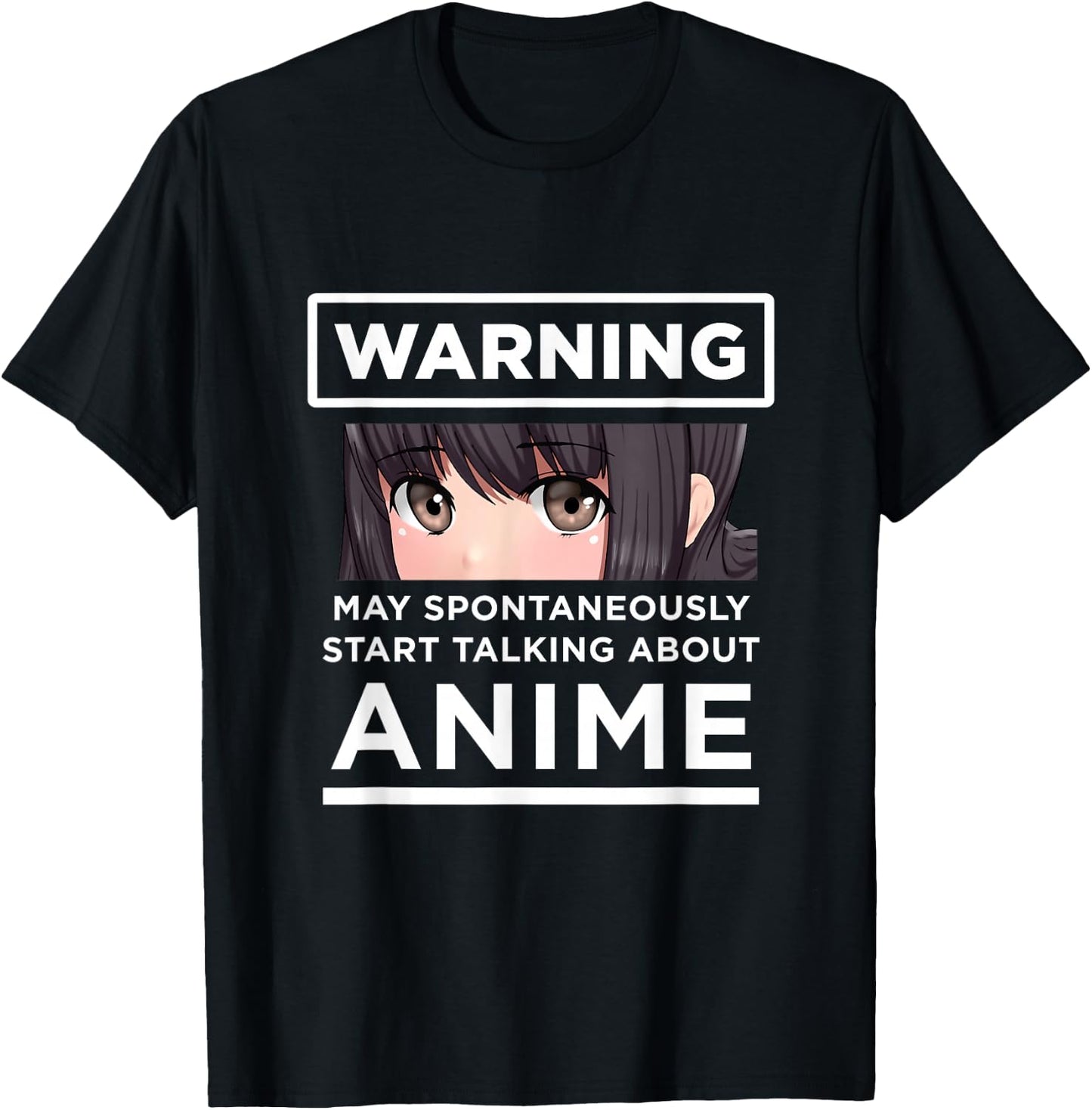 Warning May Spontaneously Start Talking About Anime T-Shirt - T-Shirt | Black