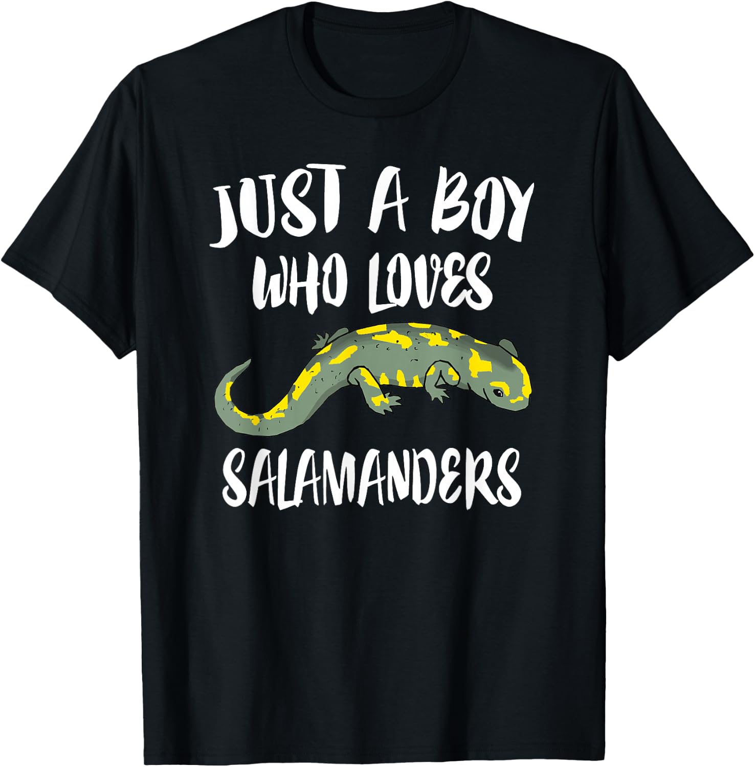 Just A Boy Who Loves Salamanders Lizard Gift T-Shirt - T-Shirt | Black
