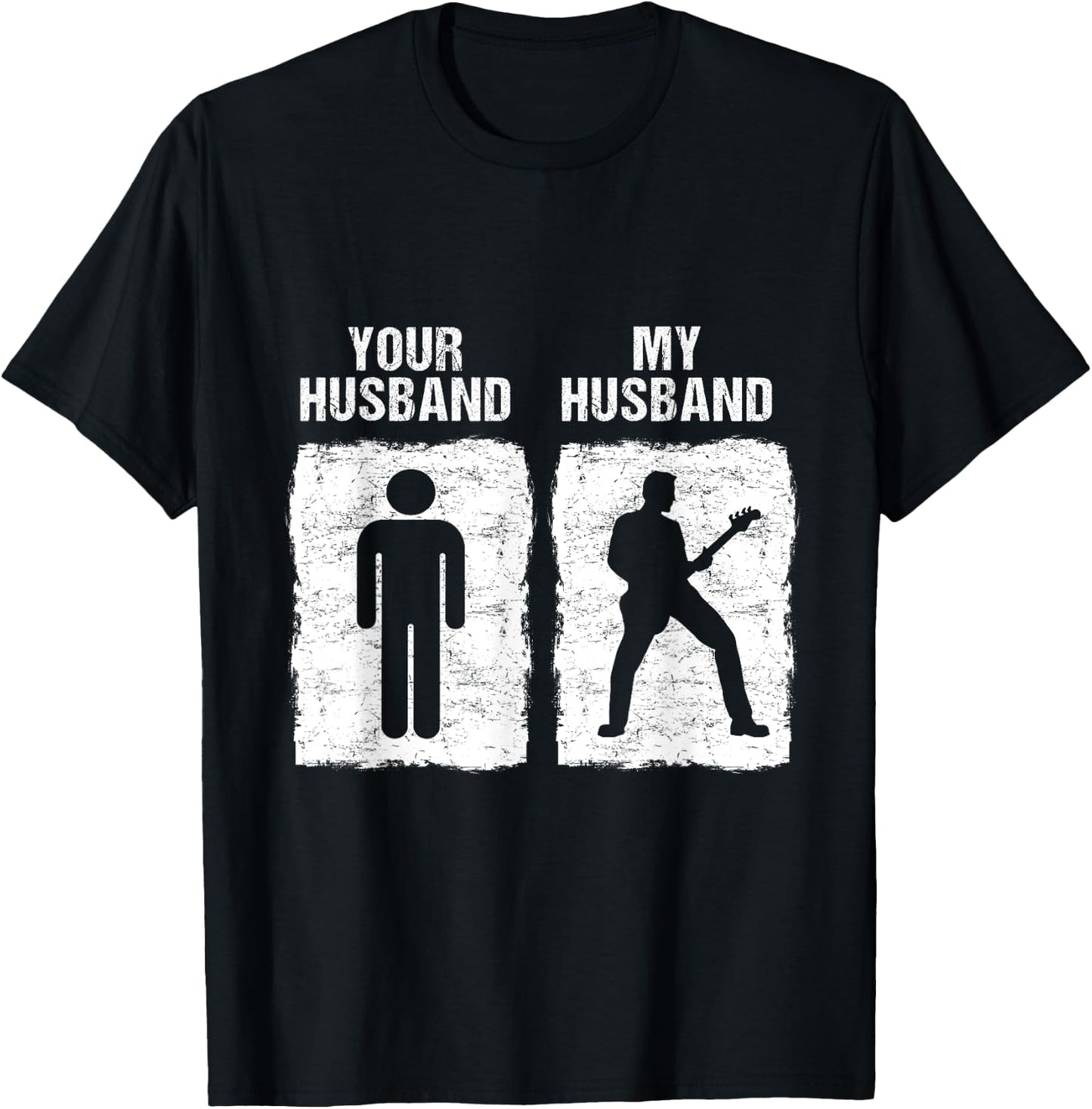 Funny Guitar Shirt My Husband Your Husband Wife Guitarist T-Shirt - T-Shirt | Black