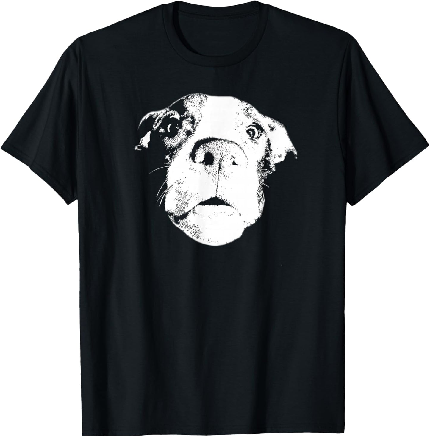 Funny Pitbull Bully Amstaff Face Pitbulls Dog Photorealism T-Shirt - T-Shirt | Black