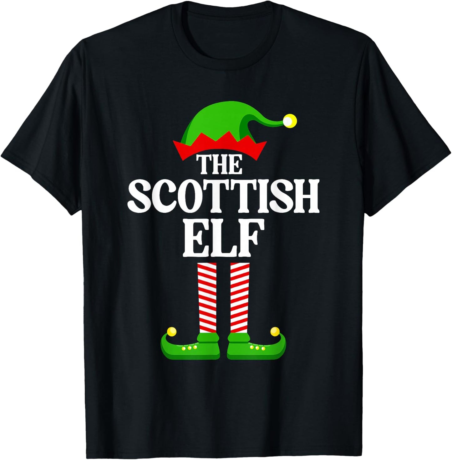 Scottish Elf Family Matching Group Funny Christmas T-Shirt - T-Shirt | Black