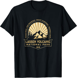Lassen Volcanic National Park California Retro Souvenir T-Shirt - T-Shirt | Black