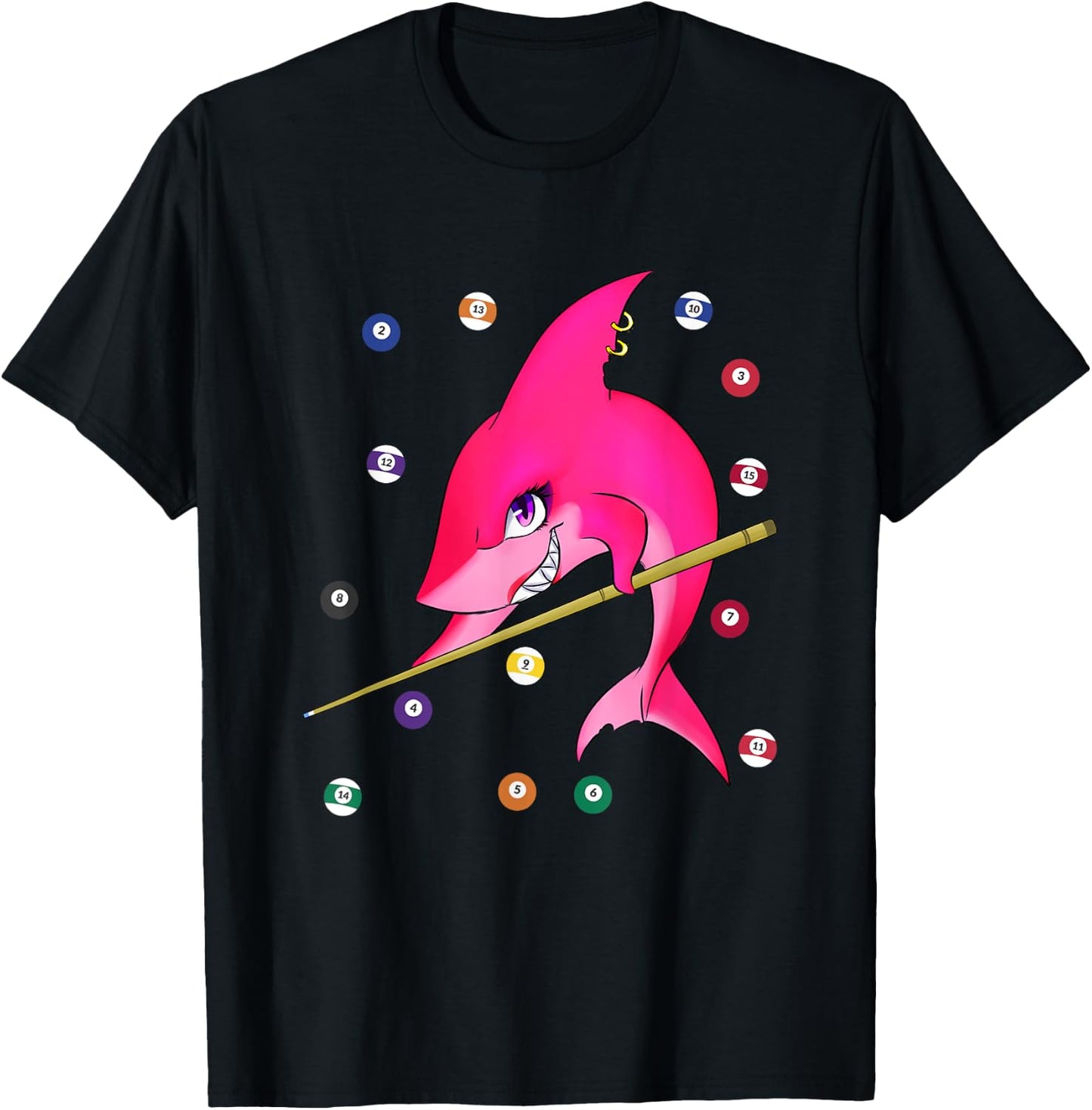 Funny Billiards pool shark female T-Shirt - T-Shirt | Black
