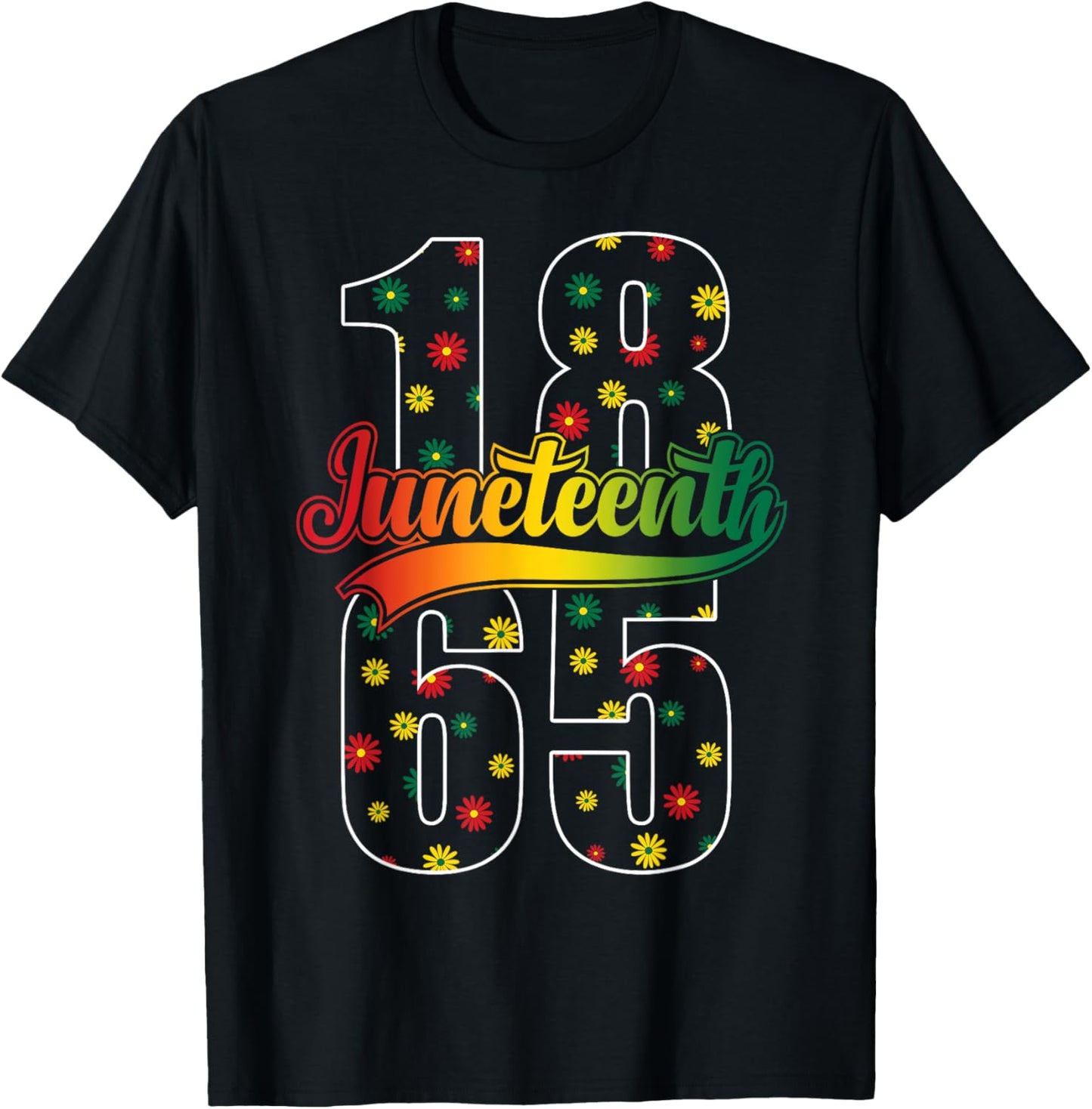 Groovy Juneteenth 1865 Flowers Celebrate Black Freedom Girls T-Shirt - T-Shirt | Black