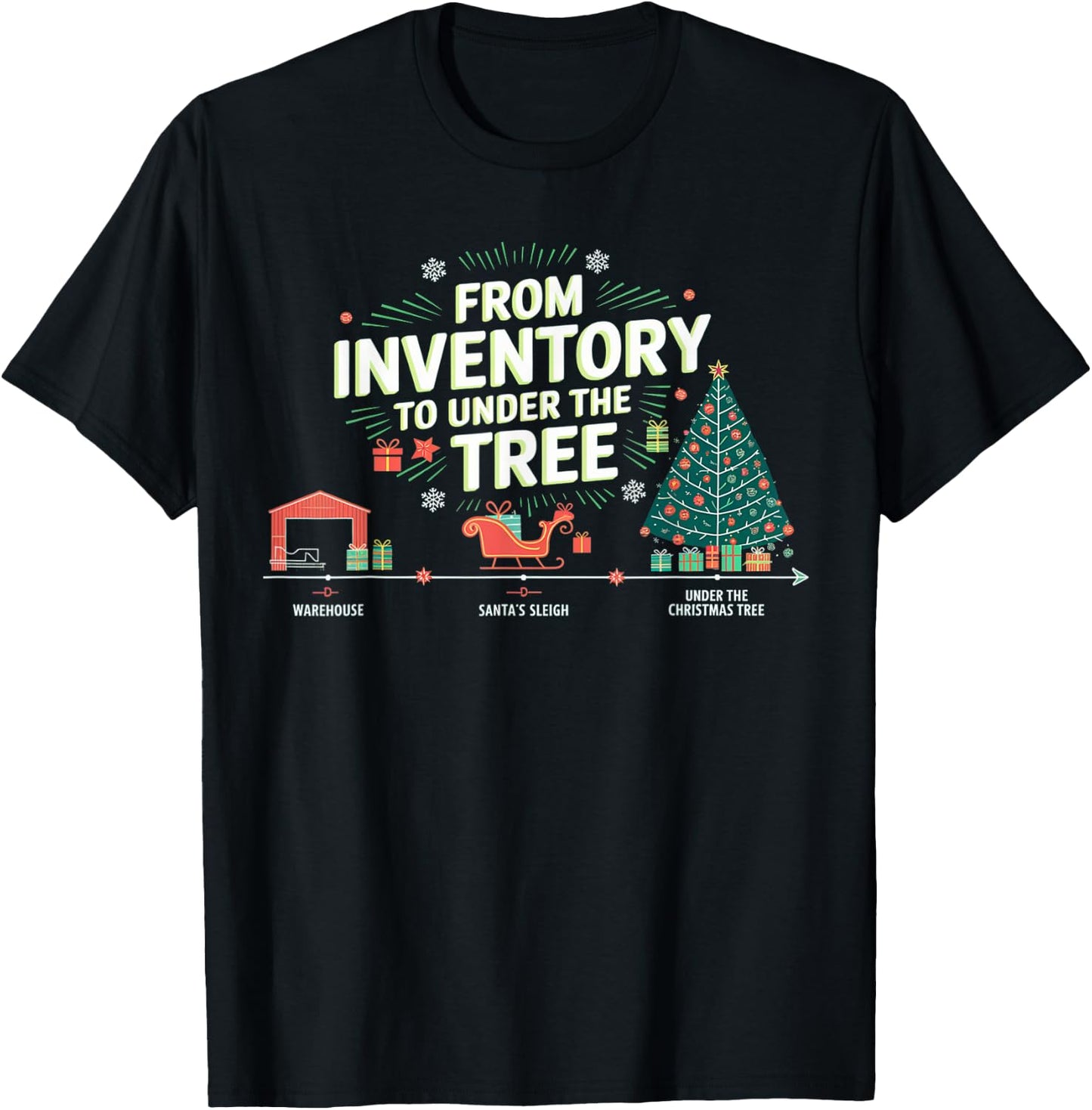 From inventory to under the tree, christmas supply chain T-Shirt - T-Shirt | Black