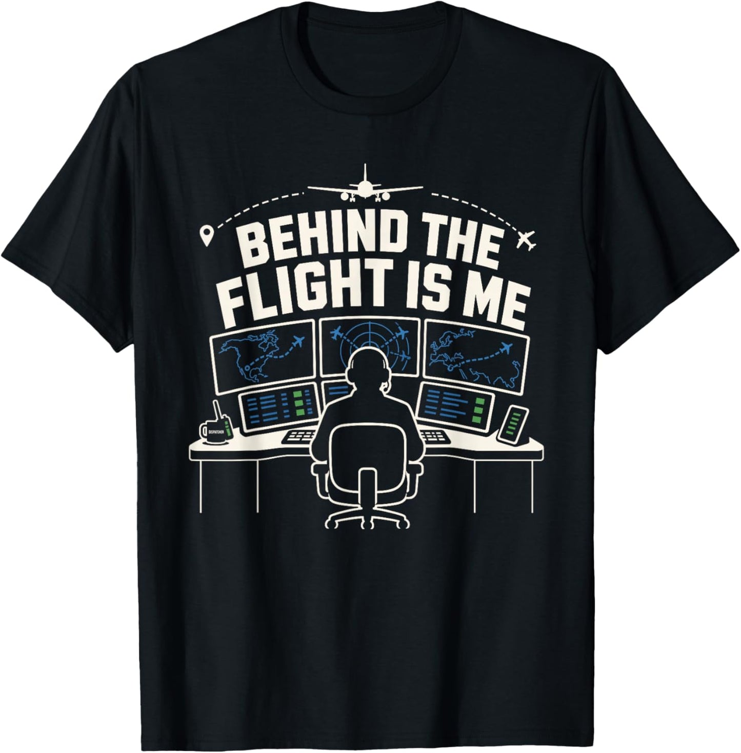 Aircraft Dispatcher Flight Dispatcher Aviation Operations T-Shirt - T-Shirt | Black