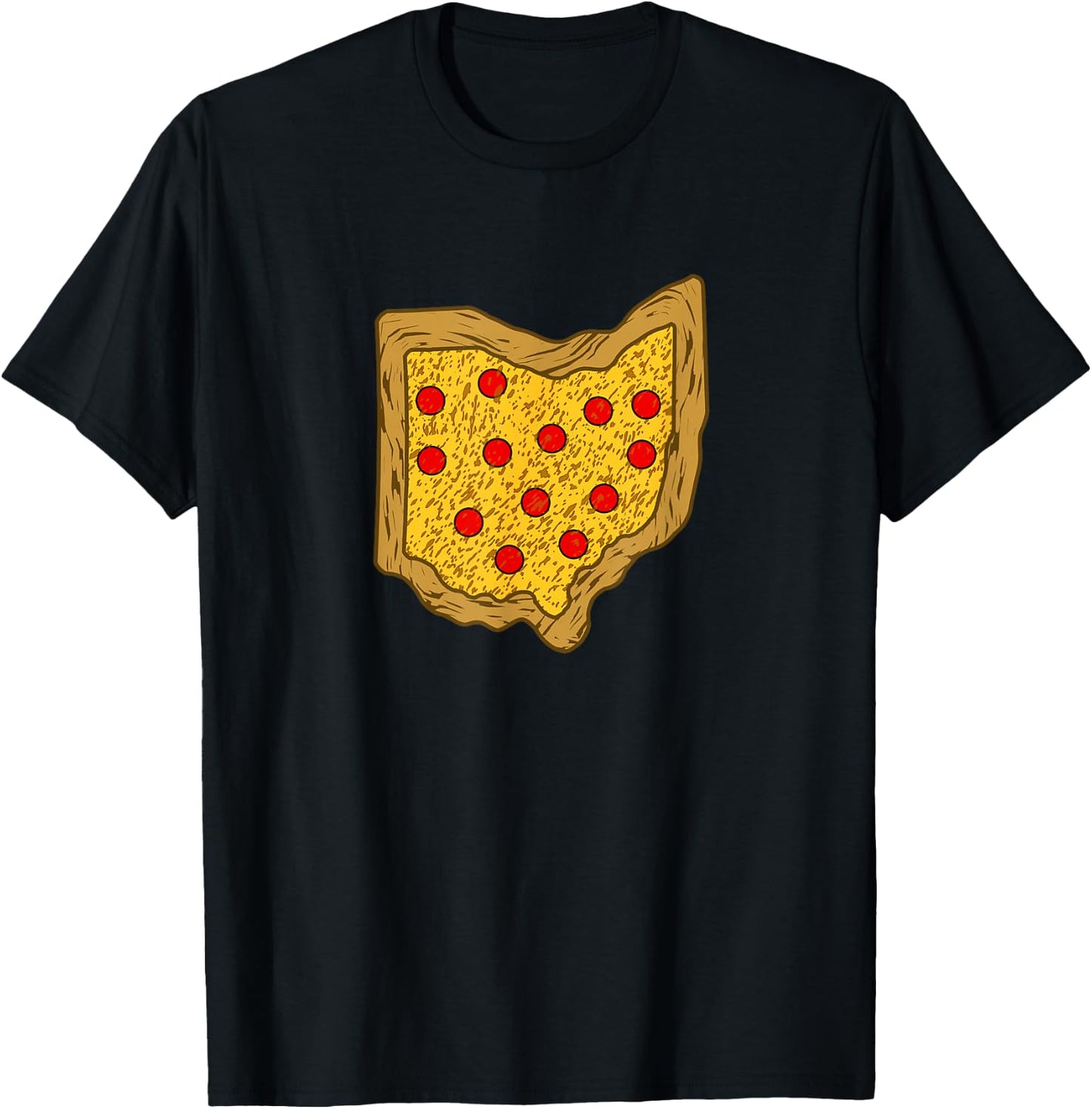 Ohio Pizza Map Shirt T-Shirt - T-Shirt | Black