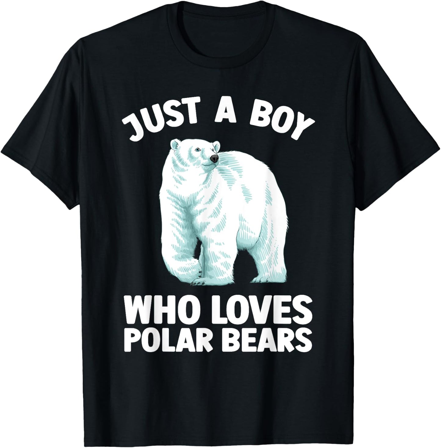 Cute Polar Bear Design Boys Arctic Polar Bear Lover T-Shirt - T-Shirt | Black