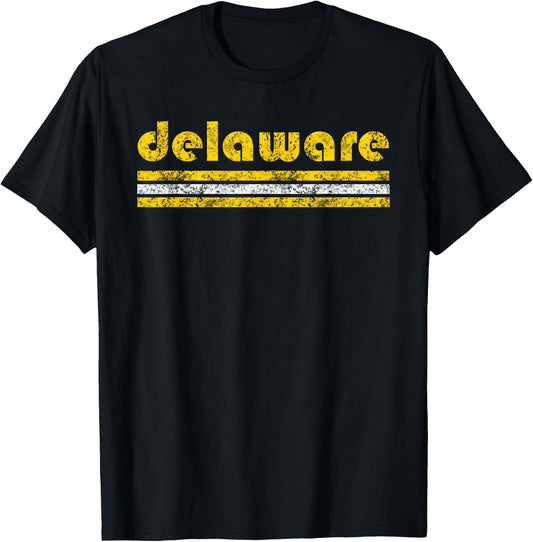 Delaware Retro Vintage Weathered T-Shirt - T-Shirt | Black