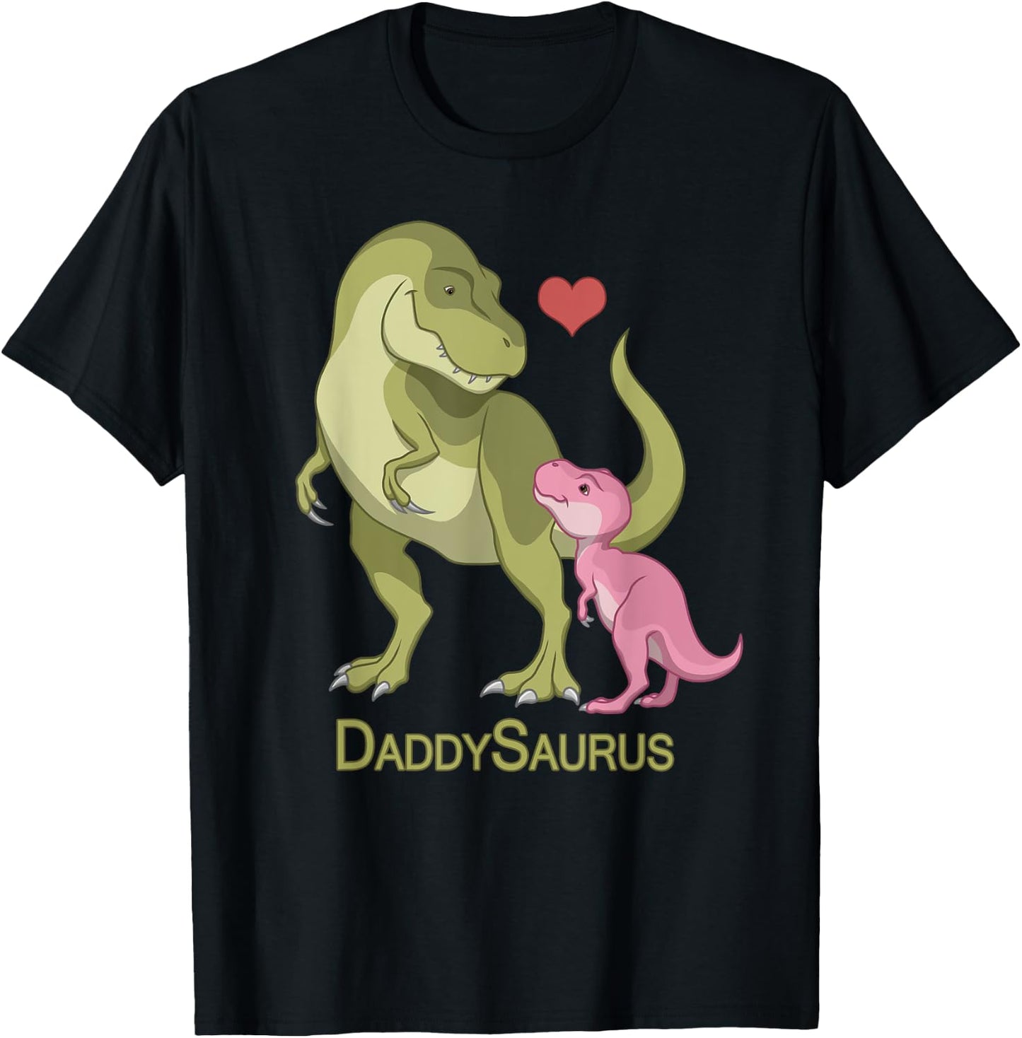 DaddySaurus T-Rex Father & Baby Girl Dinosaurs T-Shirt - T-Shirt | Black