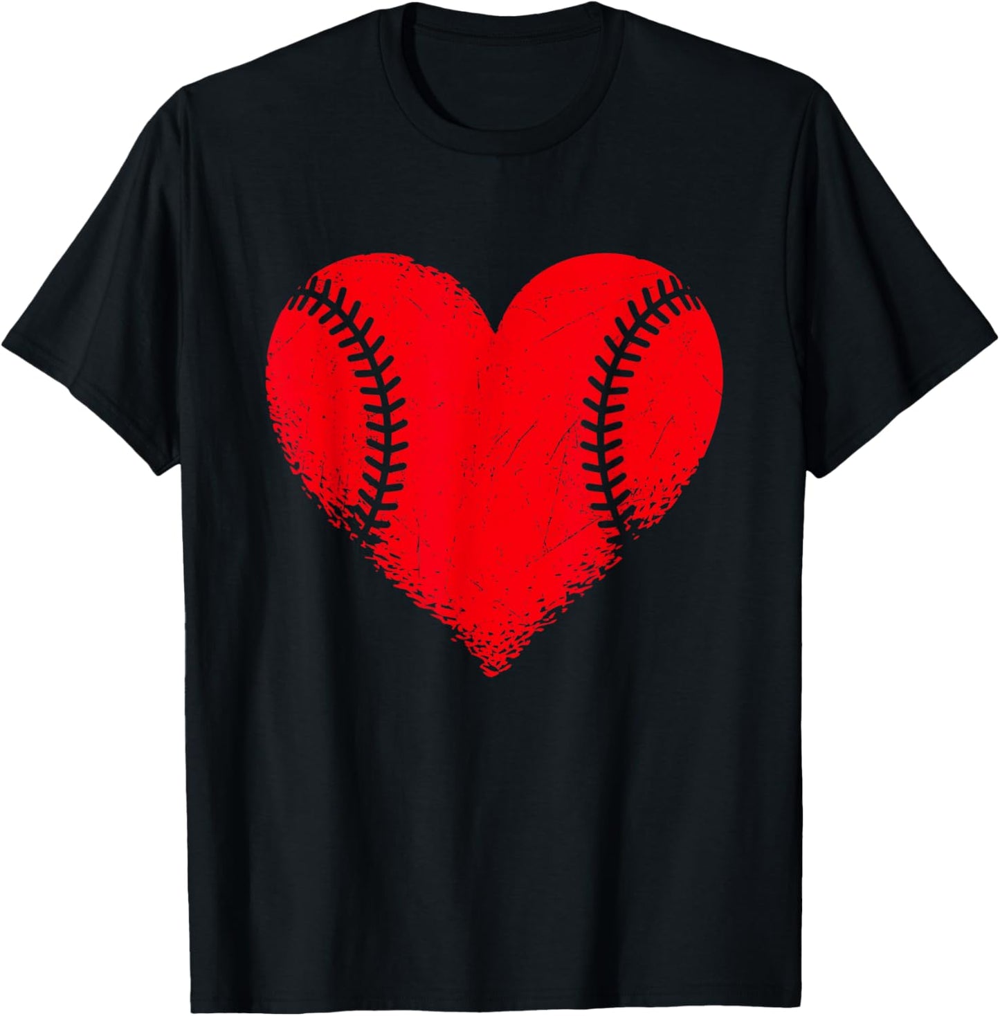 Valentines Day Baseball Heart Sport Boys Teens Girls kids T-Shirt - T-Shirt | Black