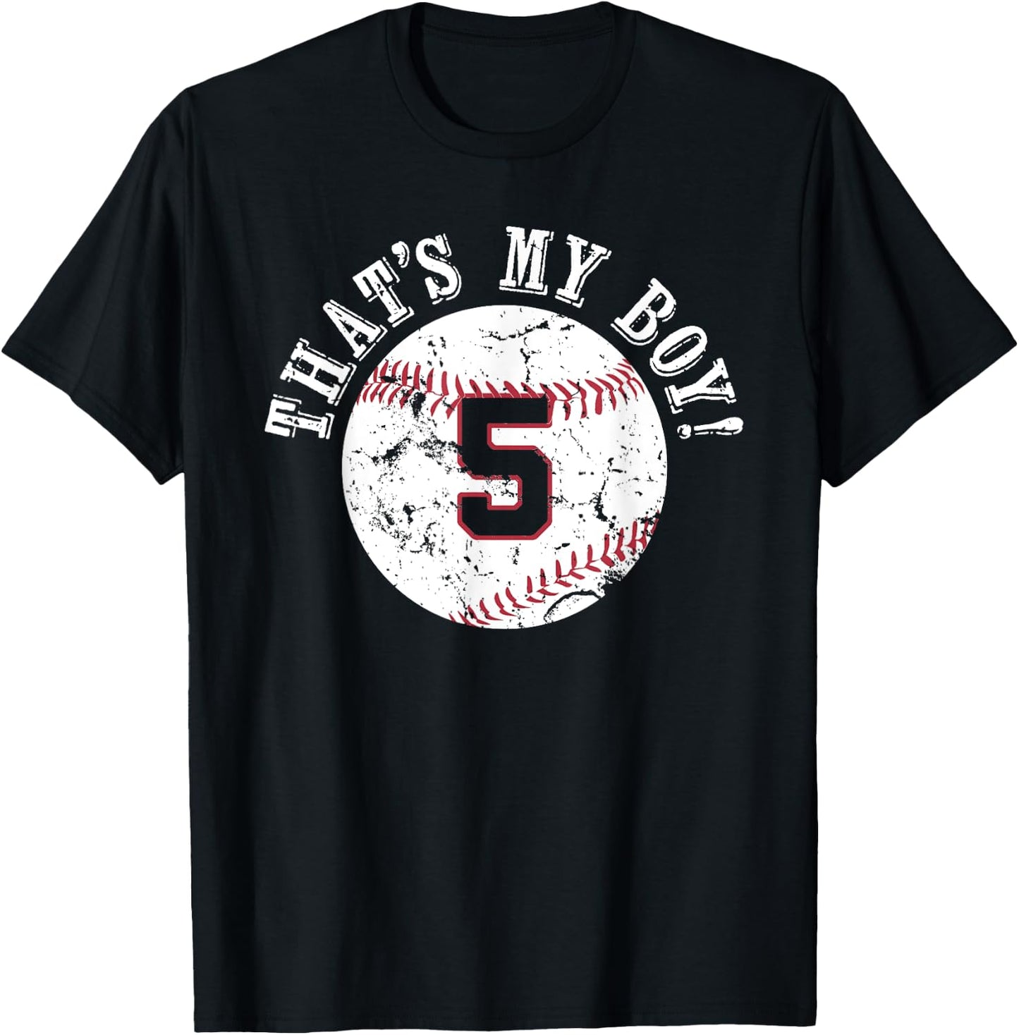 Unique That's My Boy #5 Baseball Player Mom or Dad Gifts T-Shirt - T-Shirt | Black