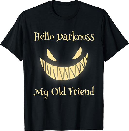 Hello Darkness My Old Friend Scary Pumpkin T-Shirt - T-Shirt | Black