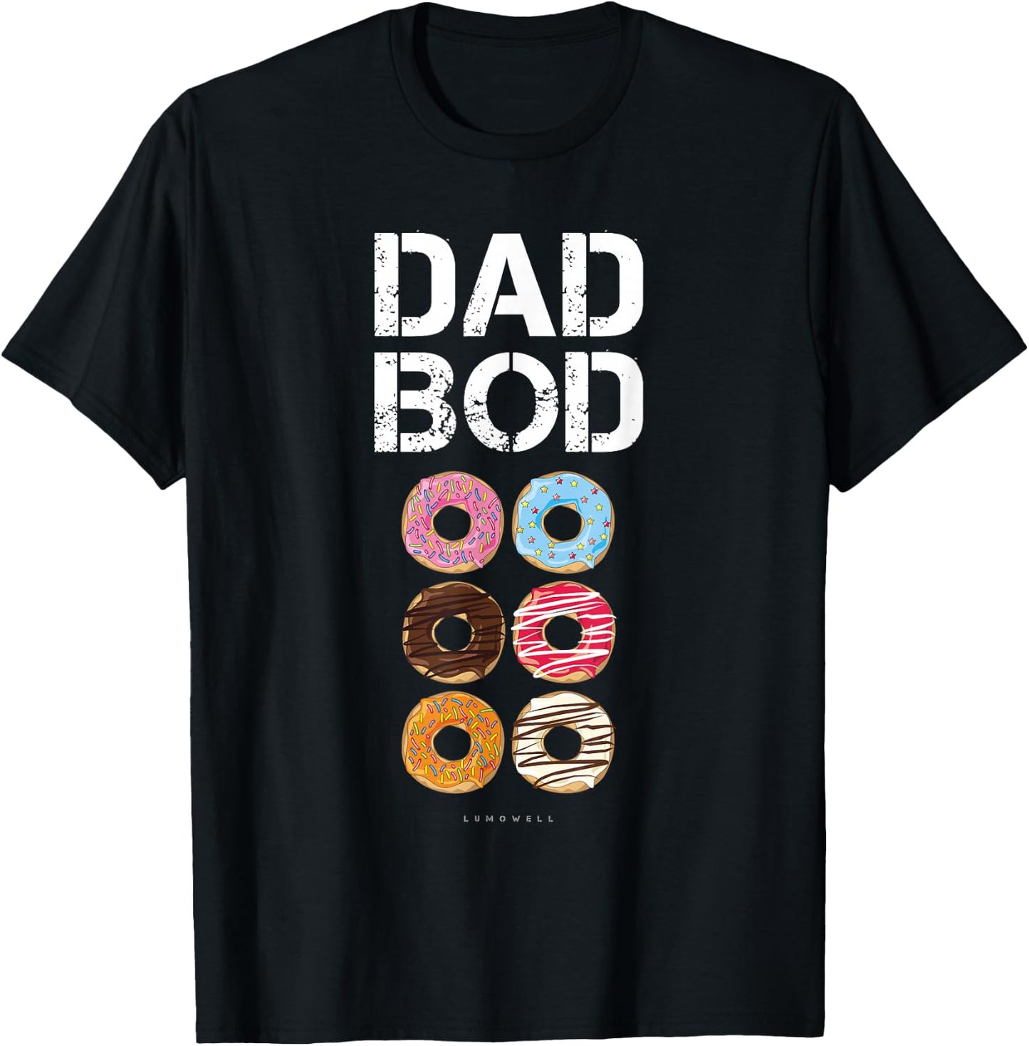 Dad Bod . Funny Donut Six Pack Daddy Gym Gift T Shirts T-Shirt - T-Shirt | Black