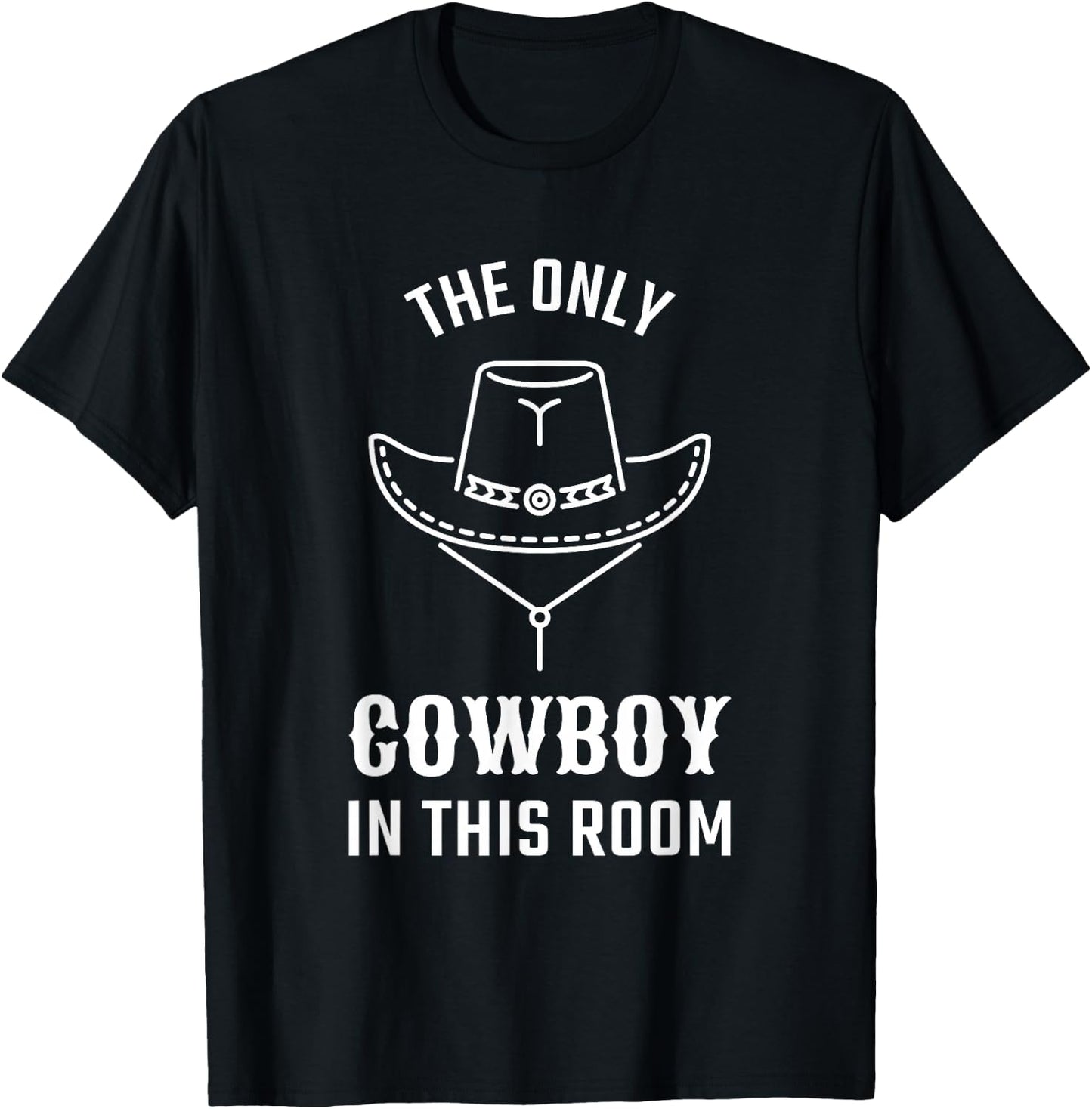 Cool Western Graphic For Boys and Men With Hat Cowboys T-Shirt - T-Shirt | Black