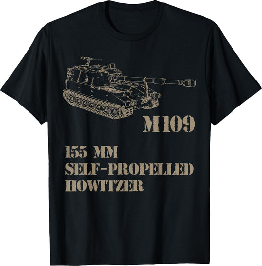 M109 Self Propelled Howitzer, artillery T-Shirt - T-Shirt | Black