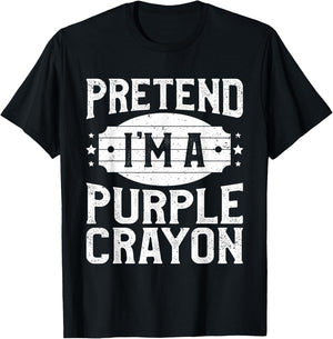 Pretend I'm A Purple Crayon Matching Costume Halloween Party T-Shirt - T-Shirt | Black