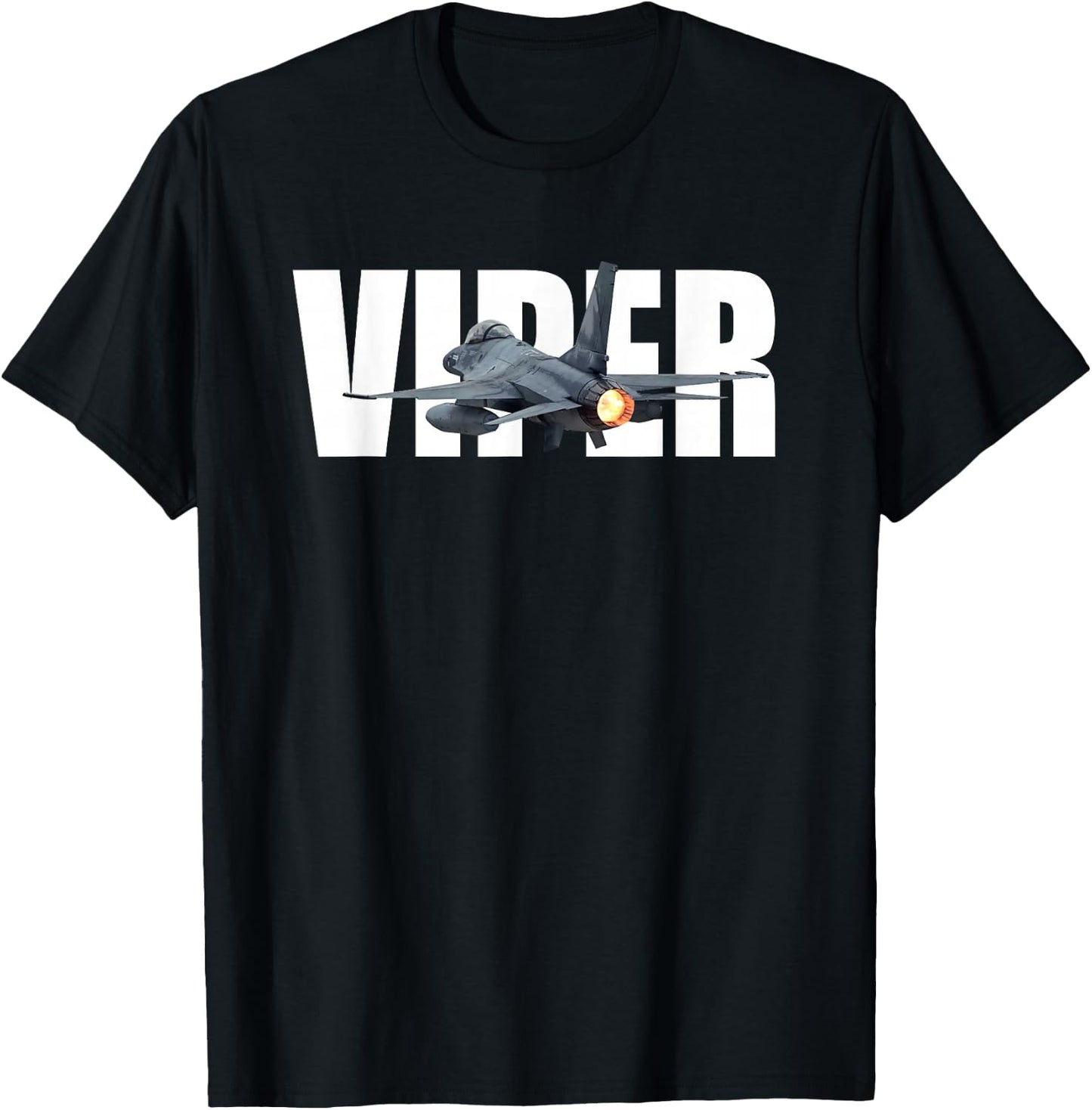 F-16 F16 Fighting Falcon Jet Fighter Plane Viper T-Shirt - T-Shirt | Black
