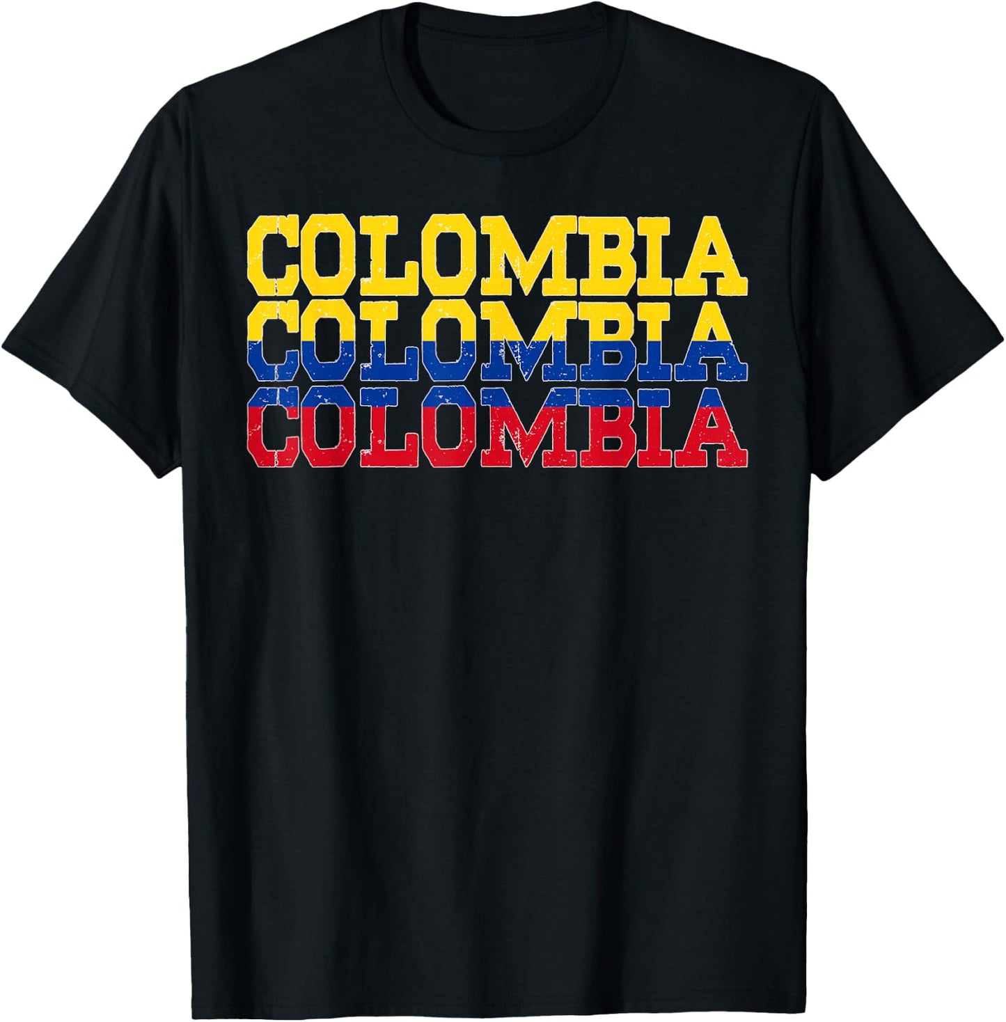 COLOMBIA | Colombian Flag Sports Lovers T-Shirt - T-Shirt | Black