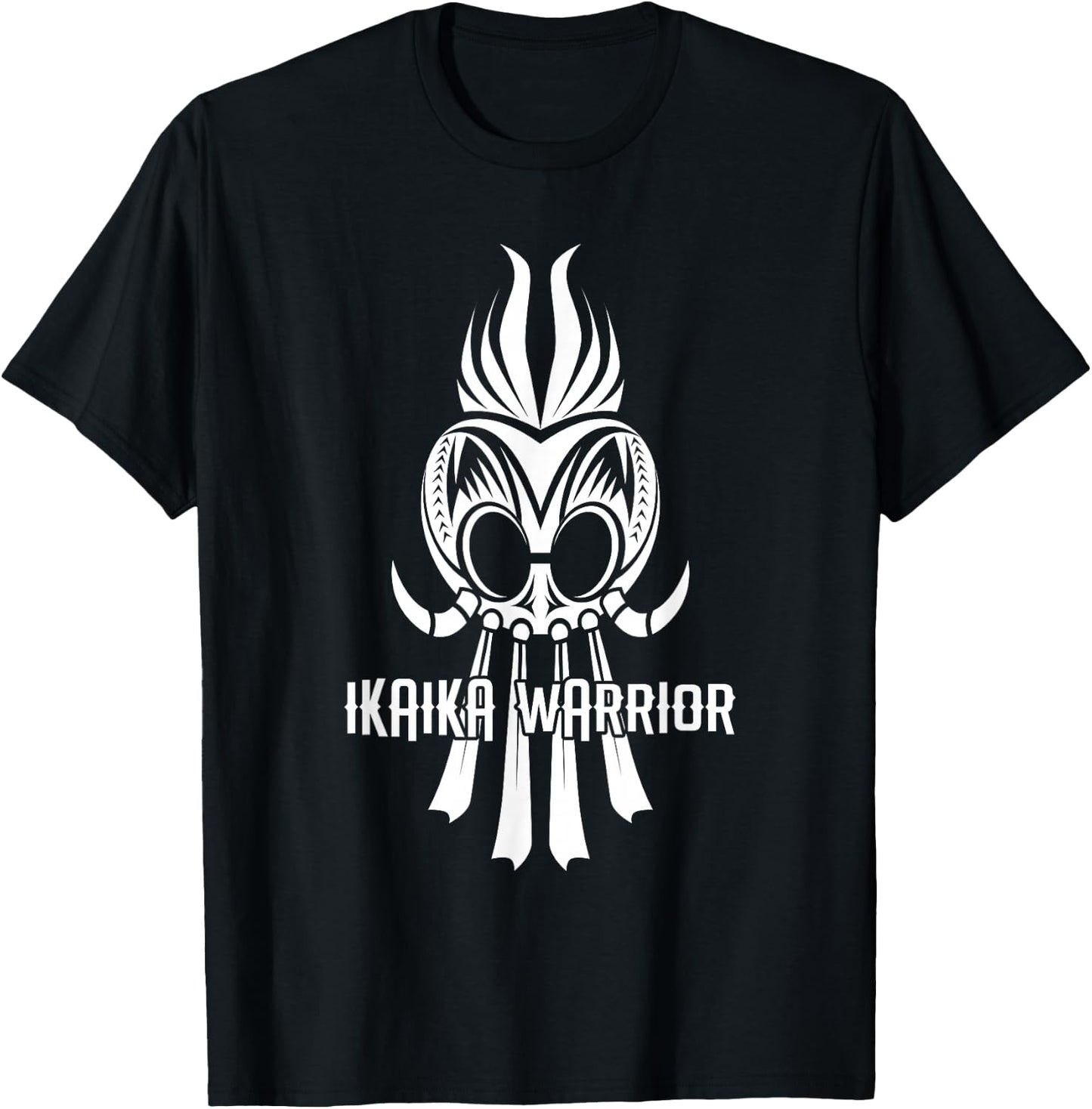 Ikaika Hawaiian Mythic Koa Tribal Warrior T-Shirt - T-Shirt | Black