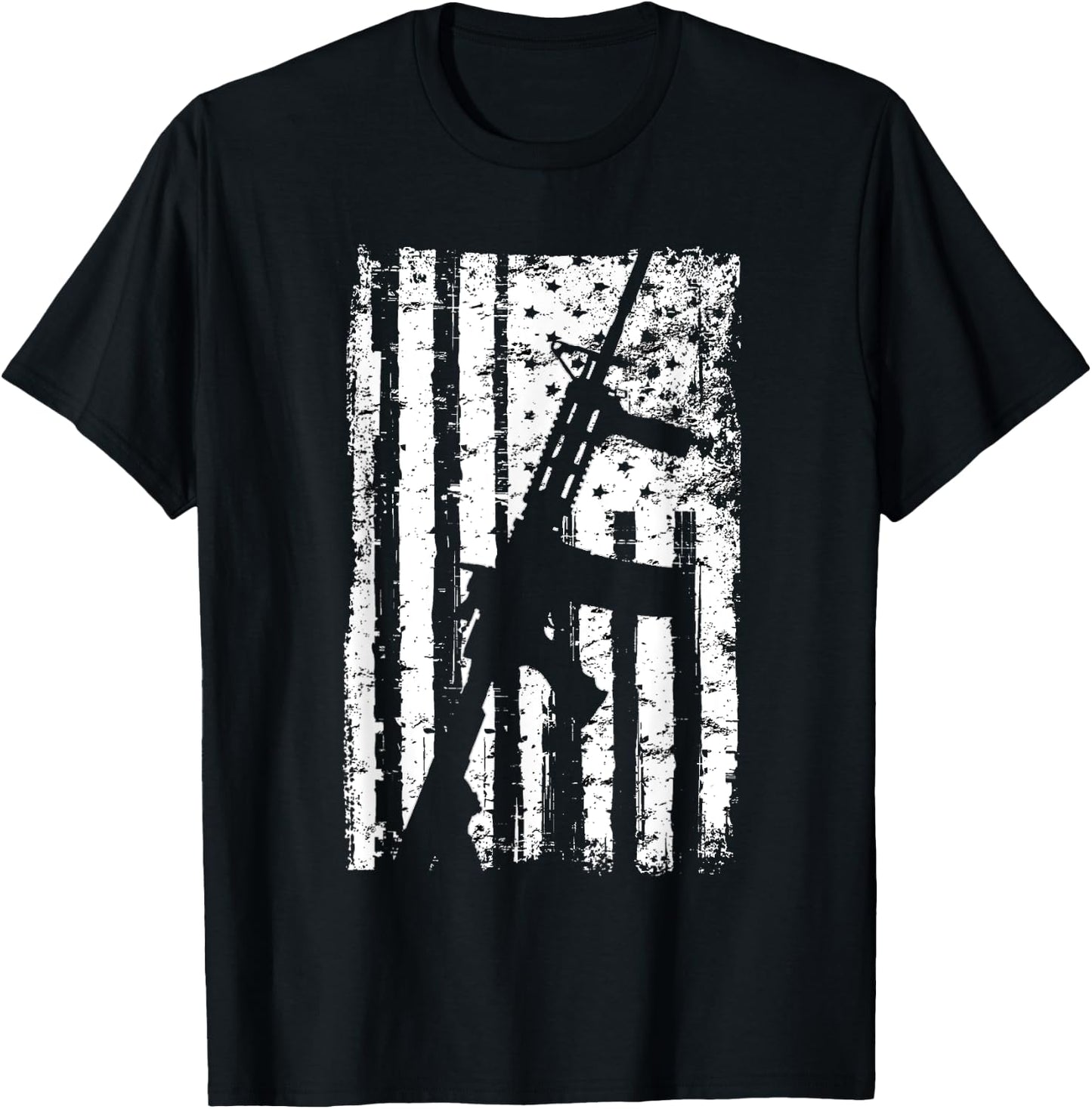 American Flag Eagle Military - AR15 American Flag T-Shirt - T-Shirt | Black