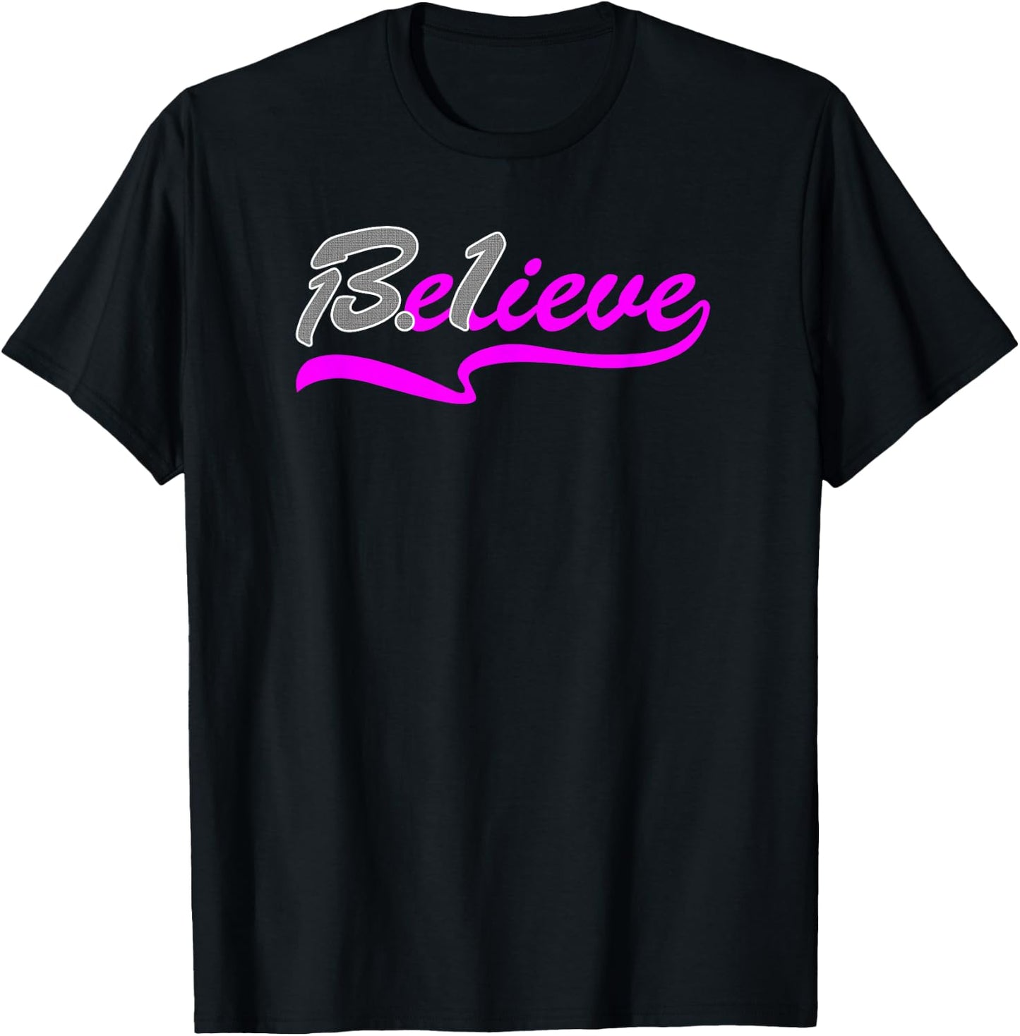 Women's Believe 13.1 Half Marathon Training Running T-Shirt - T-Shirt | Black