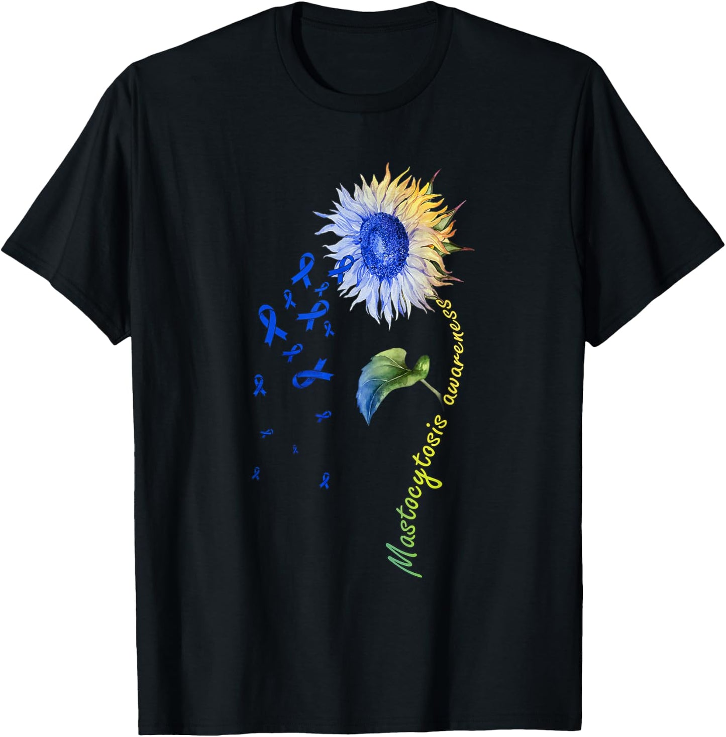 Mastocytosis Awareness Sunflower T-Shirt - T-Shirt | Black