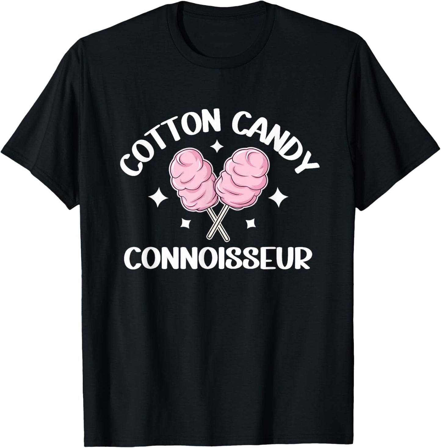 Cotton Candy Connoisseur Fun Sweet Treat Foodie Lover T-Shirt - T-Shirt | Black