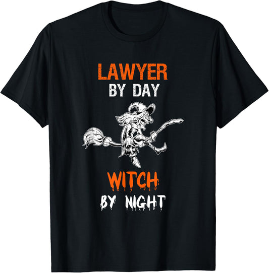 Lawyer By Day Witch By Night Shirt Halloween Costume T-Shirt - T-Shirt | Black