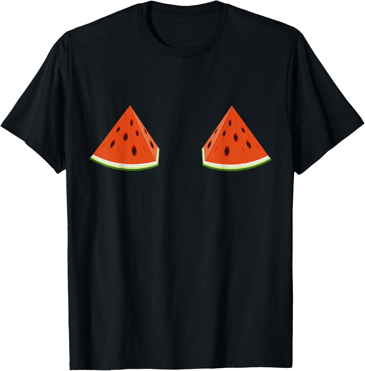 Funny Watermelon Boobs Women Girls Gift Summer T-Shirt - T-Shirt | Black