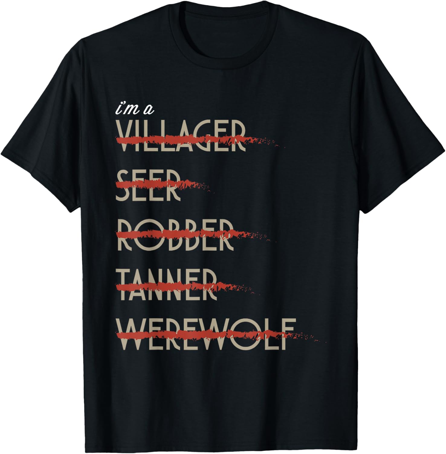 I'm A Werewolf Design - Board Game - Tabletop Gaming T-Shirt - T-Shirt | Black