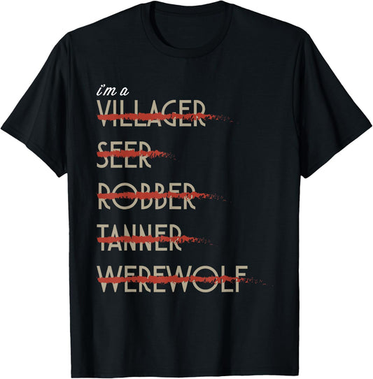I'm A Werewolf Design - Board Game - Tabletop Gaming T-Shirt - T-Shirt | Black