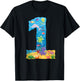 Under the Sea CARTOON Fish Starfish First number 1 T-Shirt - T-Shirt | Black