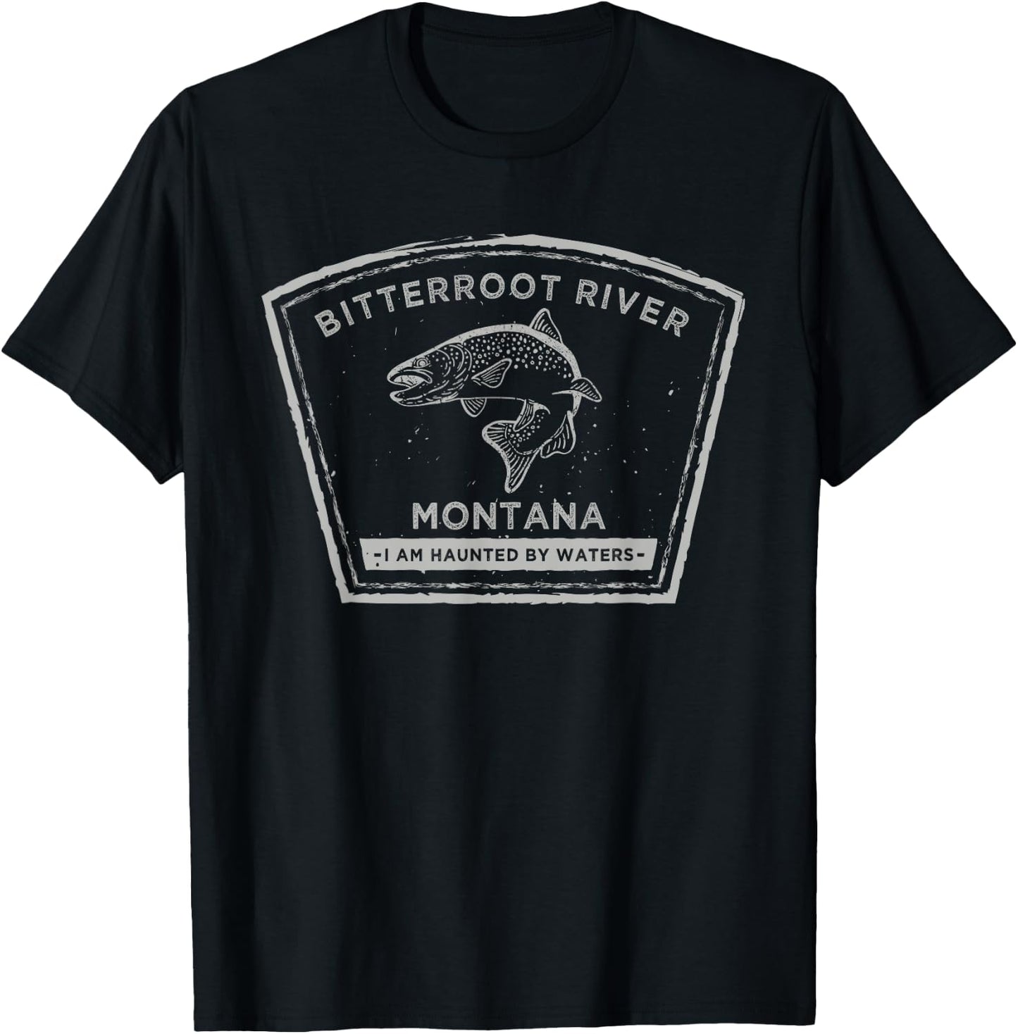 Bitterroot River Montana - Fly Fishing Shirt T-Shirt - T-Shirt | Black