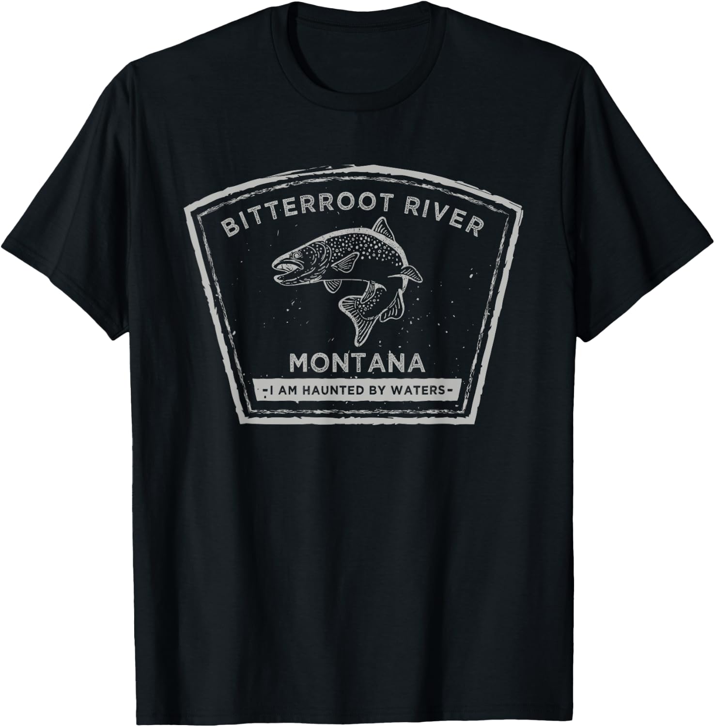 Bitterroot River Montana - Fly Fishing Shirt T-Shirt - T-Shirt | Black