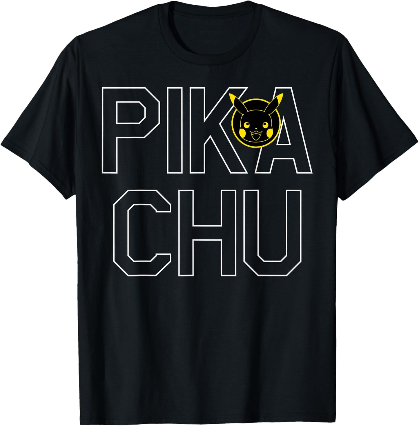 Pokémon Pikachu Block Letter T-Shirt - T-Shirt | Black