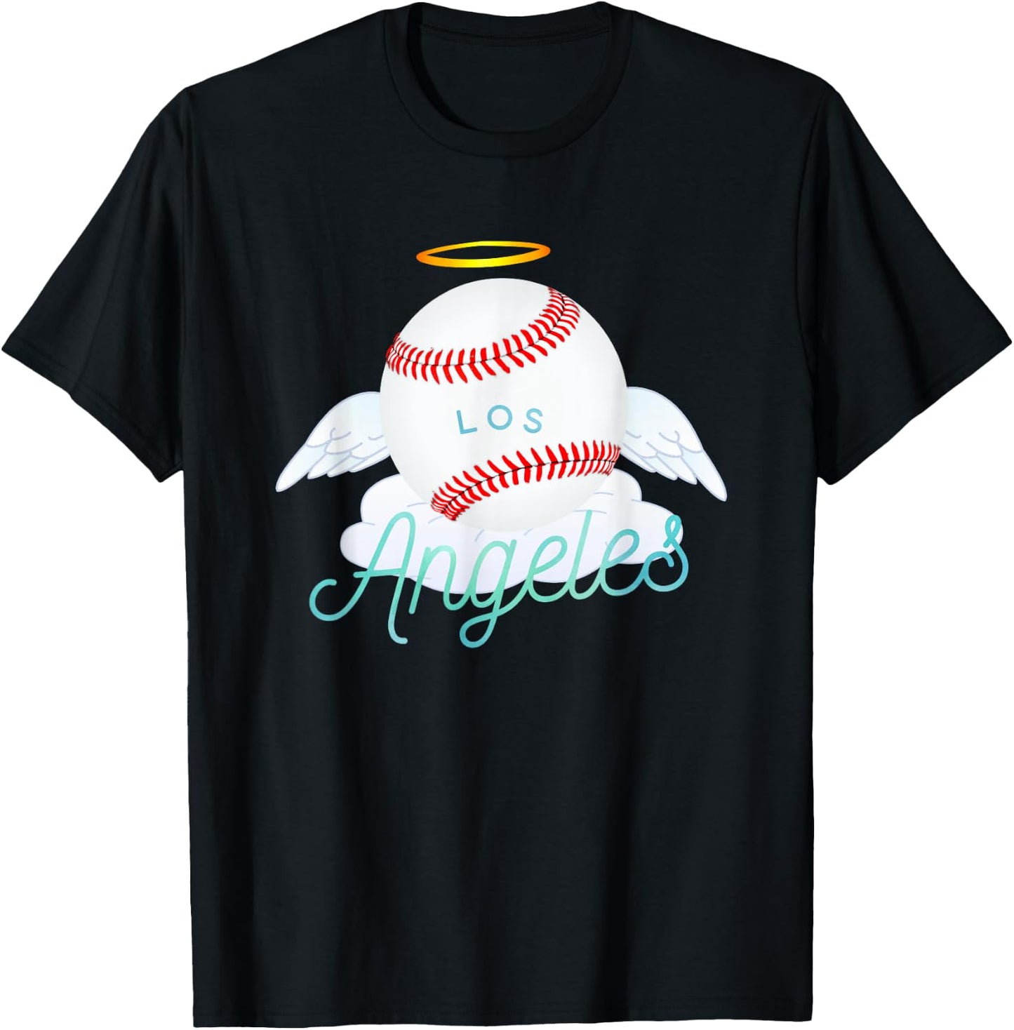 Los Angeles Angel Ball Cool Baseball Team Design T-Shirt - T-Shirt | Black