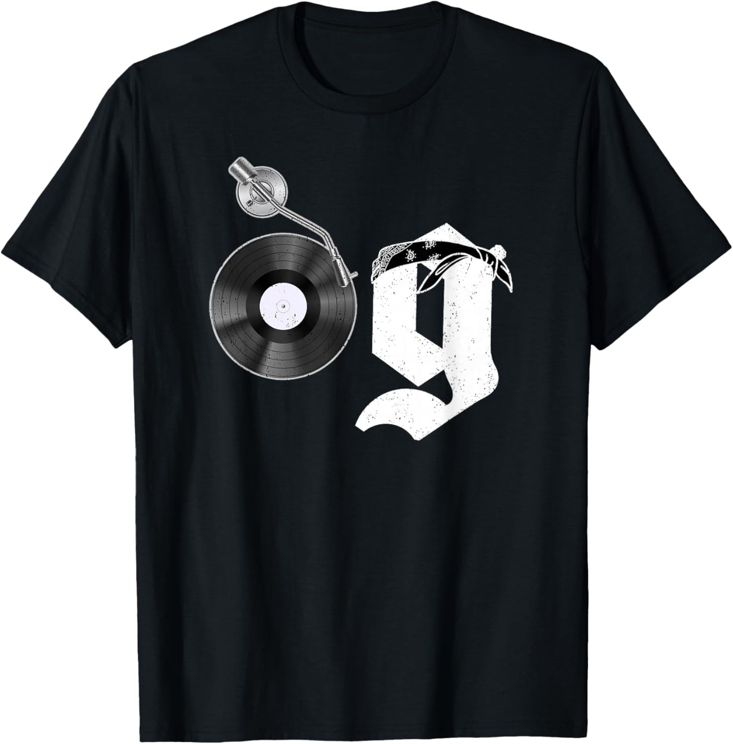 Old School OG Hip Hop Head Vinyl, CDs, Tapes 80s 90s Retro T-Shirt - T-Shirt | Black