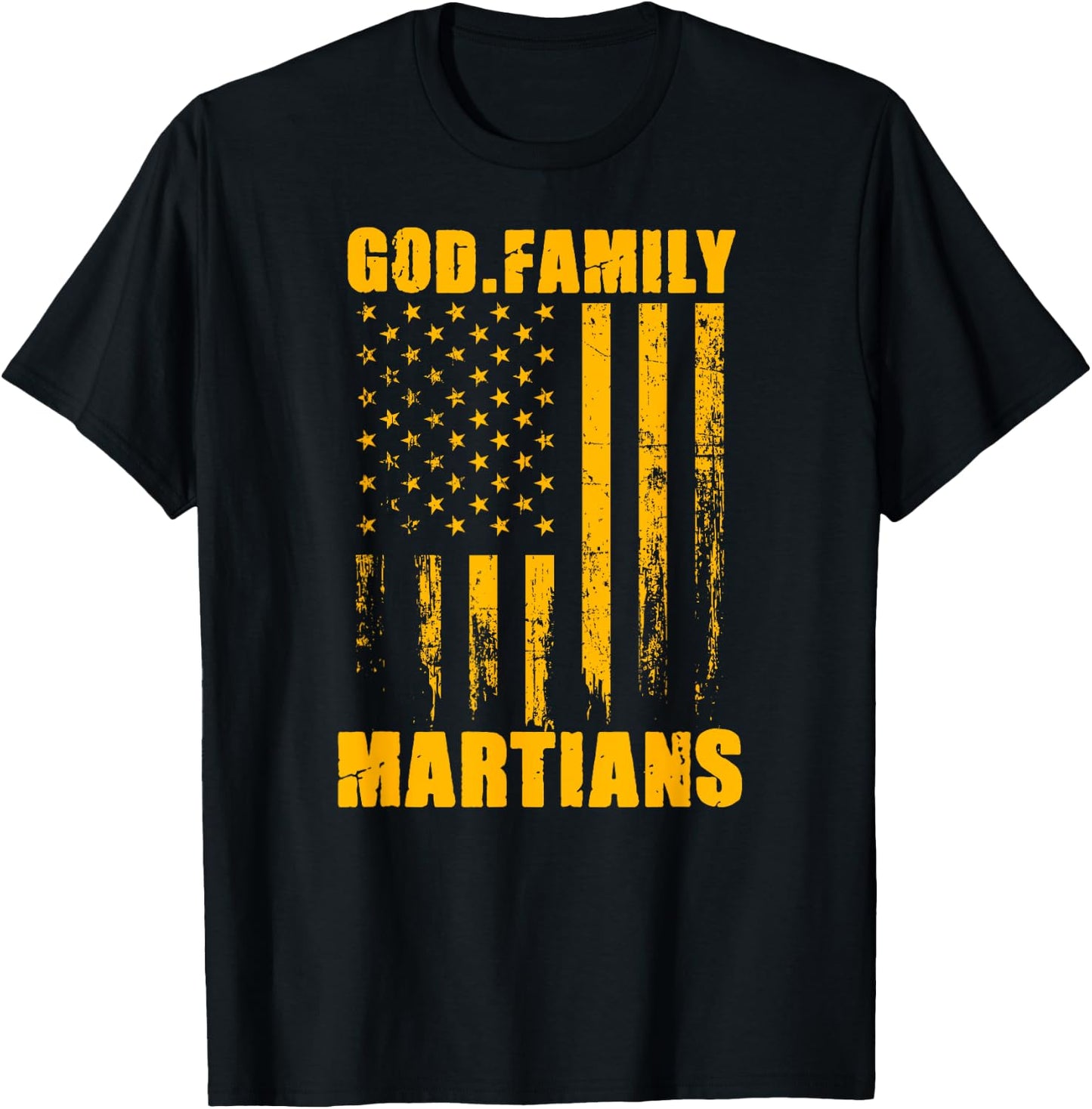 Goodrich Martians God. Family. Vintage USA Flag T-Shirt - T-Shirt | Black